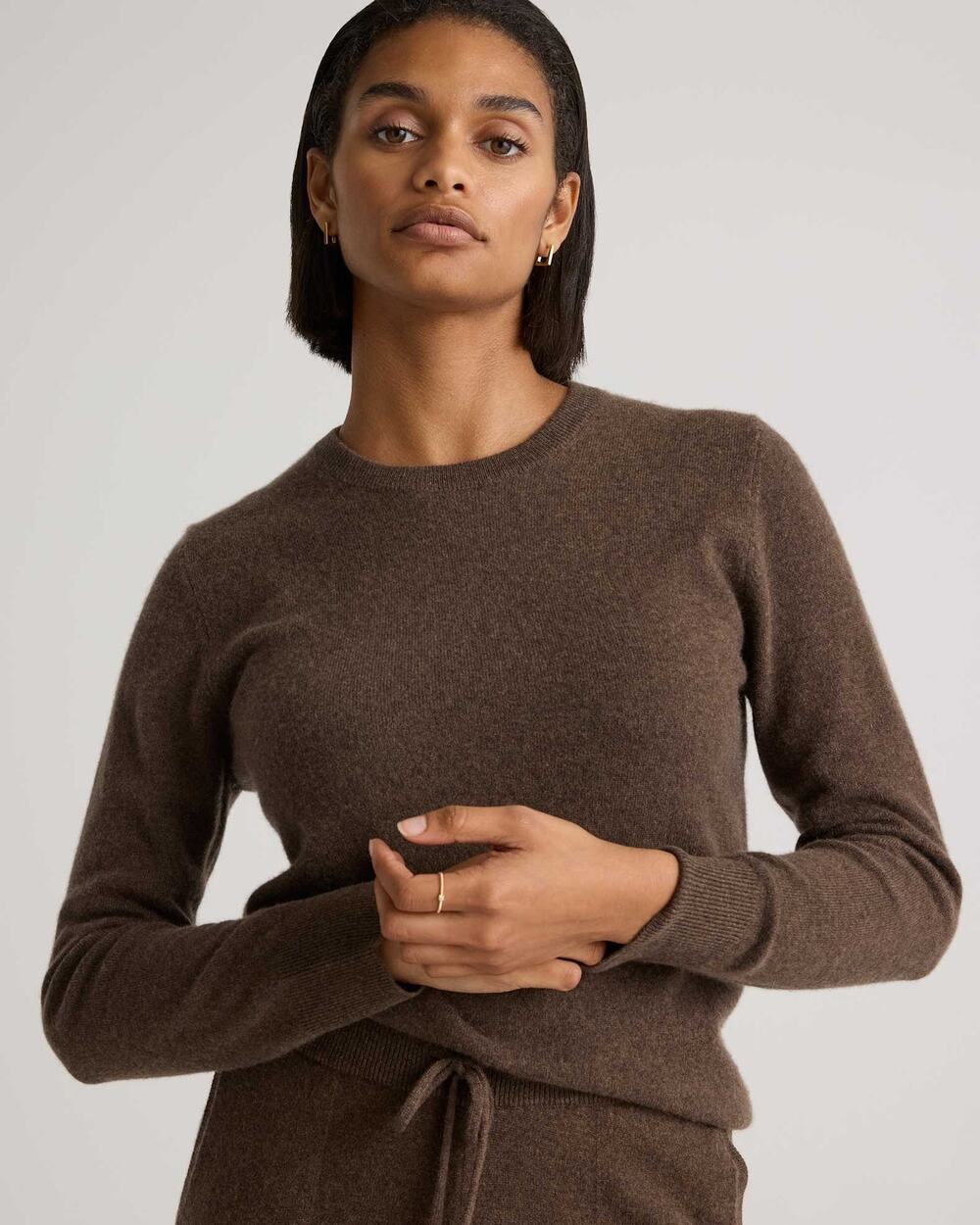 Quince Brown 100% Mongolian Cashmere Crewneck Sweater Size Small